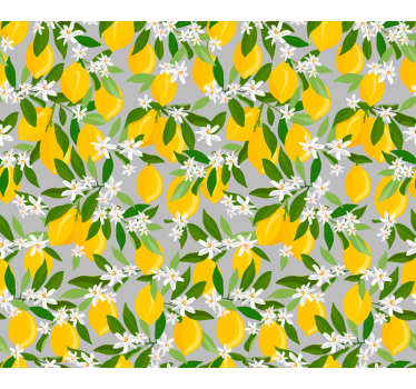 Lemon flower pattern flower wall sticker - TenStickers