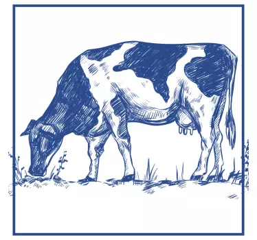 Delfts blue cow  tile transfer - TenStickers