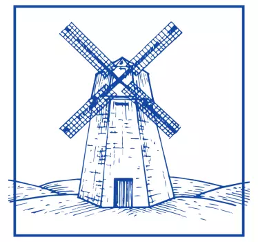 Delfts blue mill tile transfer decal - TenStickers
