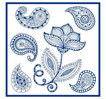 Wall sticker botanical paisley design - TenStickers