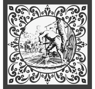 Tile sticker vintage craftsmanship design - TenStickers