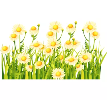 Sunny flower patch flower wall sticker - TenStickers