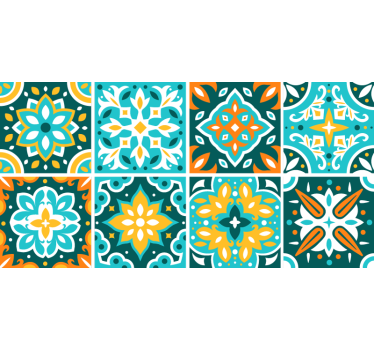 Coloured ravio cement kitchen tile sticker - TenStickers