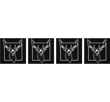 Stag  pattern decorative tile sticker - TenStickers