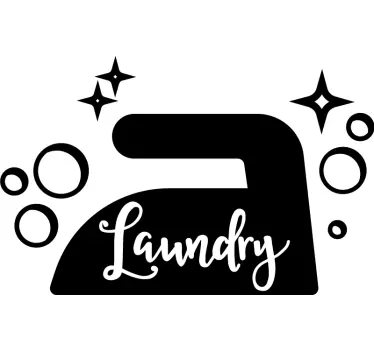 Laundry iron bubble home quote wall sticker - TenStickers