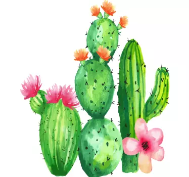 Plant sticker cactus floral arrangement - TenStickers