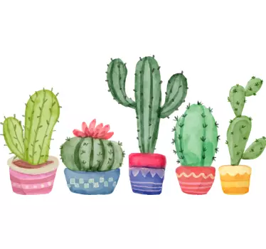 Cactus plant assortment wall sticker - TenStickers