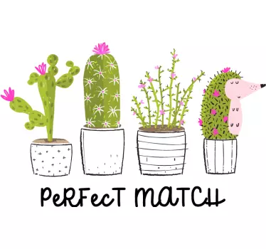 Nature wall sticker cactus arrangement - TenStickers