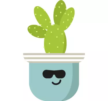 Wall sticker cool cactus planter - TenStickers