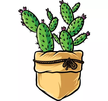 Plant sticker cactus in pot - TenStickers