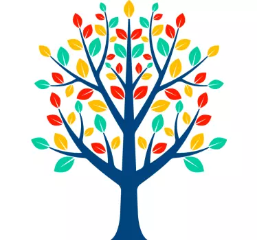 Nature wall sticker vibrant foliage tree design - TenStickers