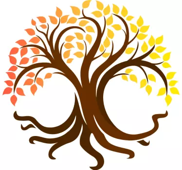 Nature wall sticker stylized autumn tree - TenStickers