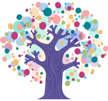 Nature wall sticker colorful tree art design - TenStickers