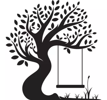 Nature wall sticker whimsical tree swing - TenStickers