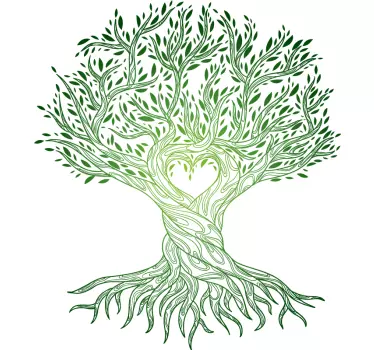 Tree of Life heart centre tree wall sticker - TenStickers