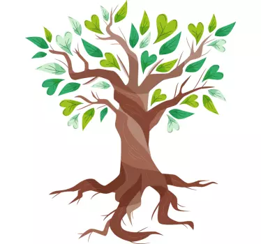 Heart leaf tree plant sticker - TenStickers