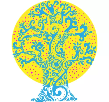 Nature wall sticker colorful ornate tree - TenStickers