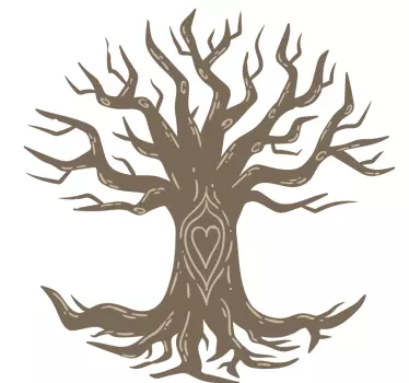 Tree wall sticker heart emblem tree - TenStickers