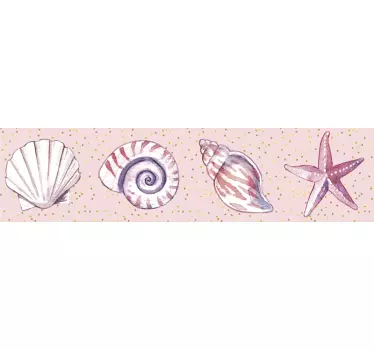 Sea Life bathroom wall border decal - TenStickers