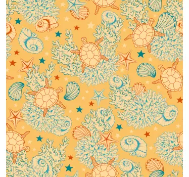Nature wall sticker coral and ocean life - TenStickers