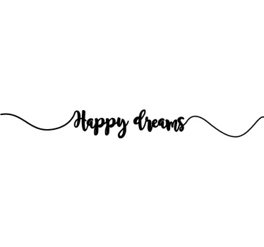 Happy dreams elegant line text wall decal - TenStickers