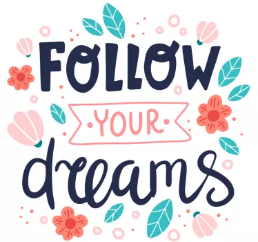 Inspiring dream message quote wall sticker - TenStickers