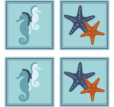 Marine style bathroom tile sticker - TenStickers