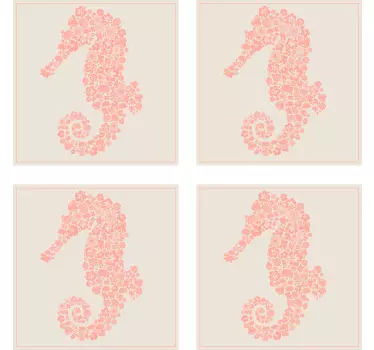 Tile sticker seahorse tile pattern - TenStickers
