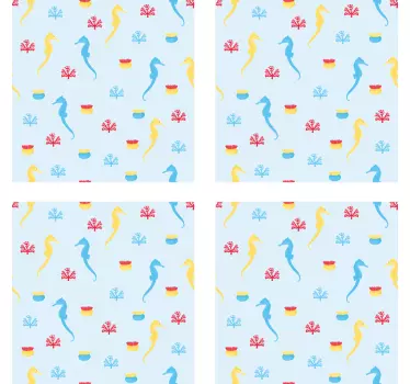 Nature wall sticker seahorse nature splash - TenStickers