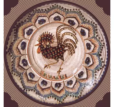 Horezu ceramic pattern kitchen tile transfer - TenStickers