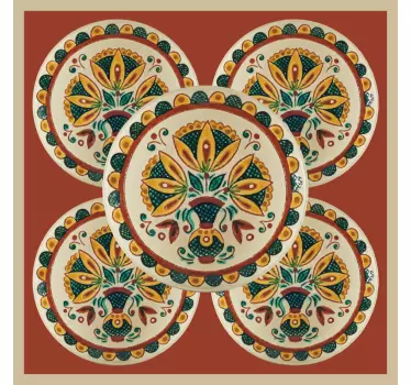 Tile sticker vibrant flower mosaics - TenStickers