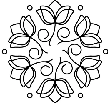 Nature wall sticker botanical mandala design - TenStickers