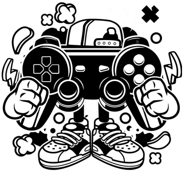 Gaming cartoon video gaming wall sticker - TenStickers