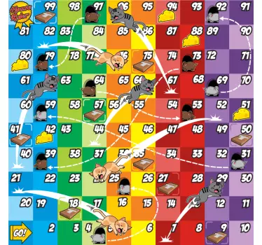 board game cat and mouse furniture sticker - TenStickers
