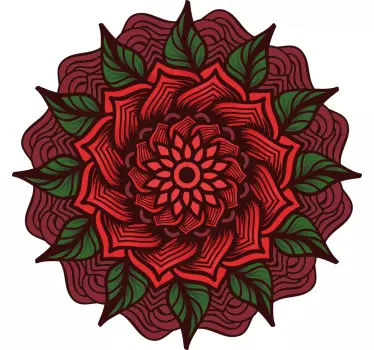 Wall sticker floral mandala design - TenStickers