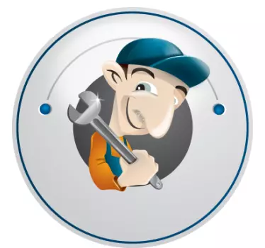 Plumber Illustration Wall Sticker - TenStickers