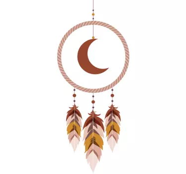 Nature wall sticker feathered moon circle - TenStickers