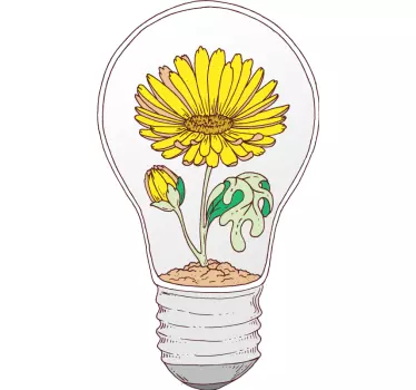 Blooming light bulb wall sticker - TenStickers