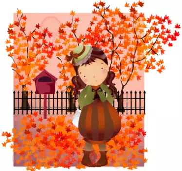 Kids Autumn Walk Wall Sticker - TenStickers