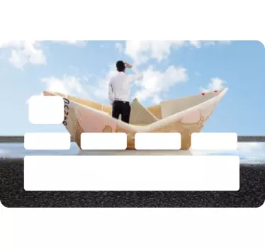 Credit card sticker paper boat adventure - TenStickers