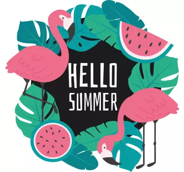 Nature wall sticker tropical flamingo design - TenStickers