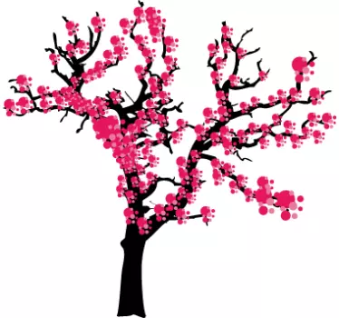 Spring japanese tree living room wall sticker - TenStickers