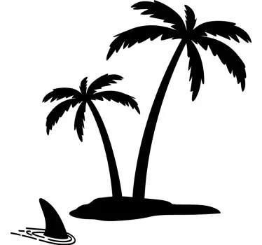 Nature wall sticker palm trees landscape - TenStickers