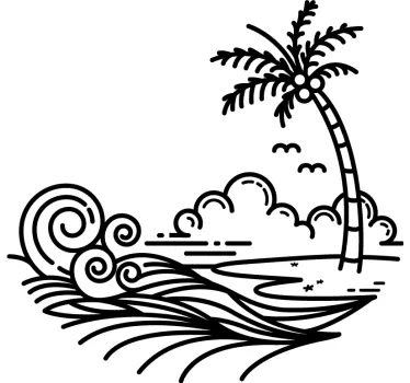 Tropical Shoreline Scene nature wall sticker - TenStickers