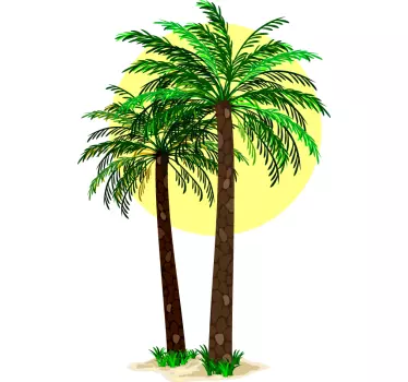 Tropical palm trees plant sticker - TenStickers