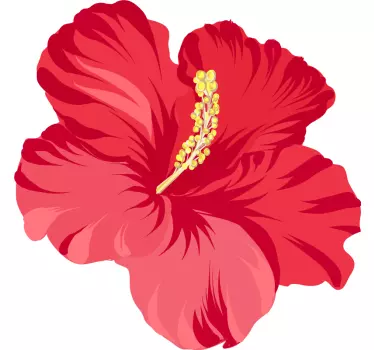 Vibrant hibiscus blossom wall sticker - TenStickers