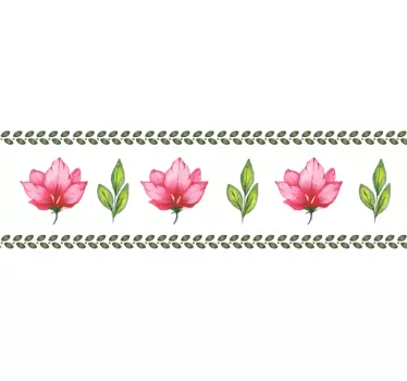 Wall sticker floral border design - TenStickers