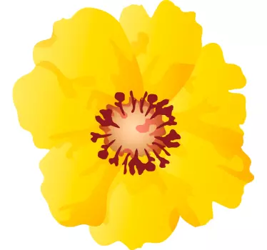 Flower wall sticker vibrant yellow blooms - TenStickers