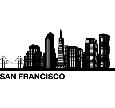 Location sticker san francisco skyline view - TenStickers