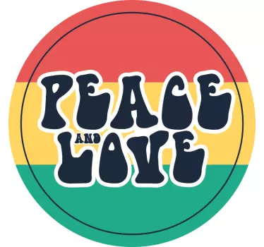 Peace and Love reggae car sticker - TenStickers